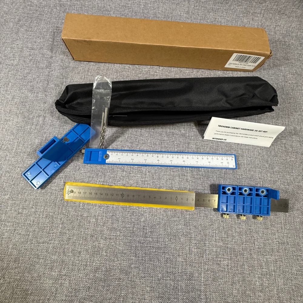 TBVHOMM Cabinet Hardware Jig Tool Set New Blue Adjustable Handle Template Drill